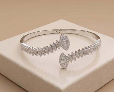 Crystal Leaf 925 Silver Kada
