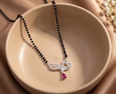 JB 70 Heart Leaf Ruby Mangalsutra