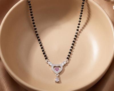 JB 70 Pink Heart Crystal Mangalsutra