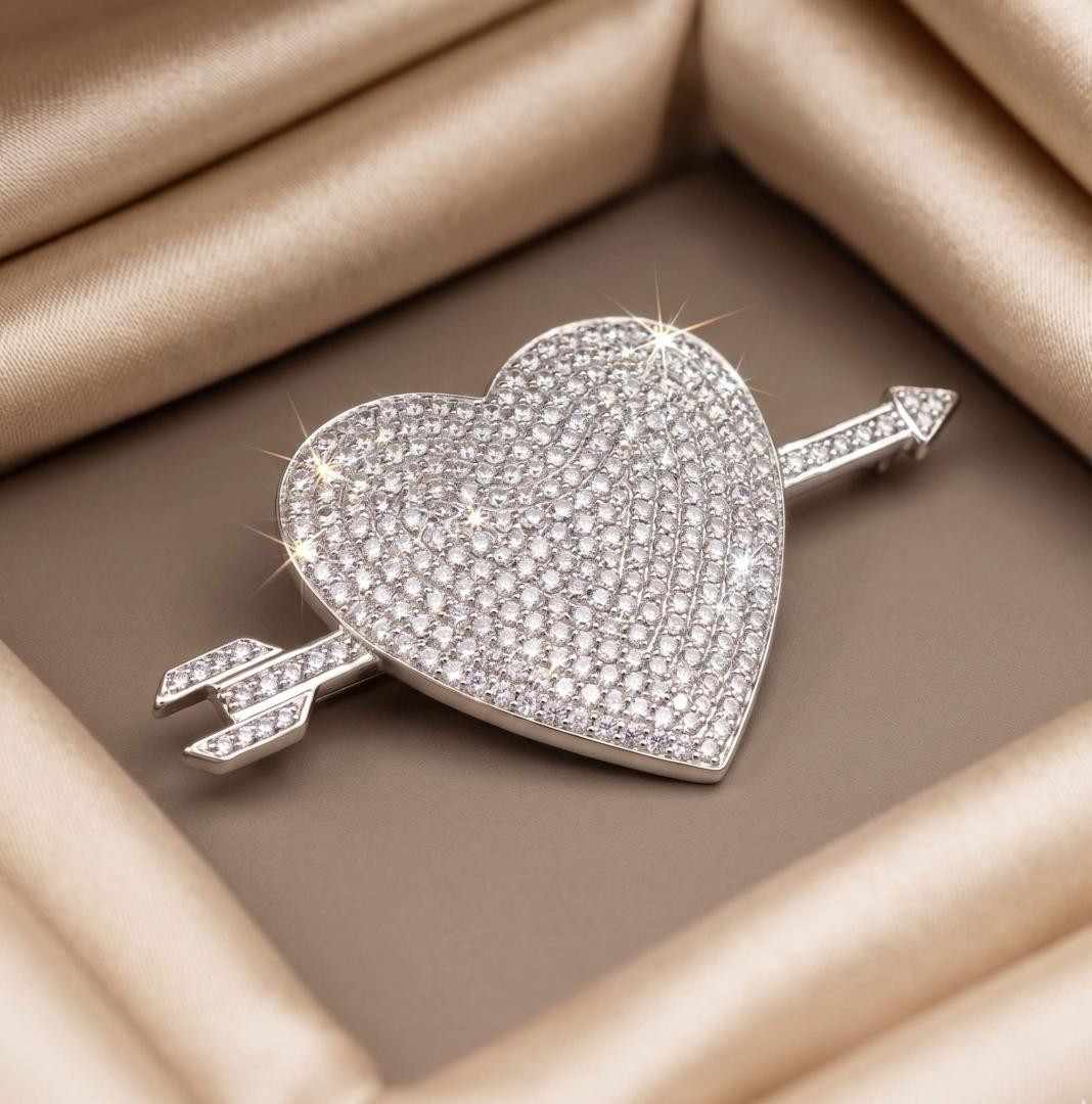 Love Arrow Silver Brooch